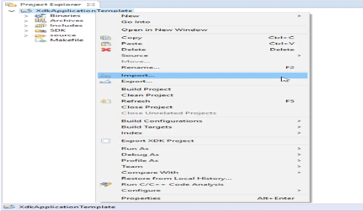 Importing and exporting projects