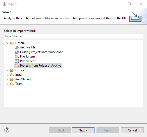 Importing and exporting projects - LEGIC XDK